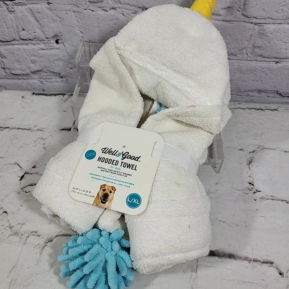 Well‎ Good Hooded Dog Pet Towel Unicorn Size L/XL 30